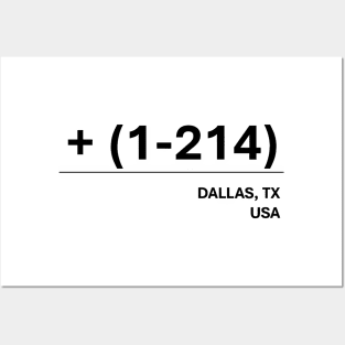 Area Code for DALLAS (1-214) Posters and Art